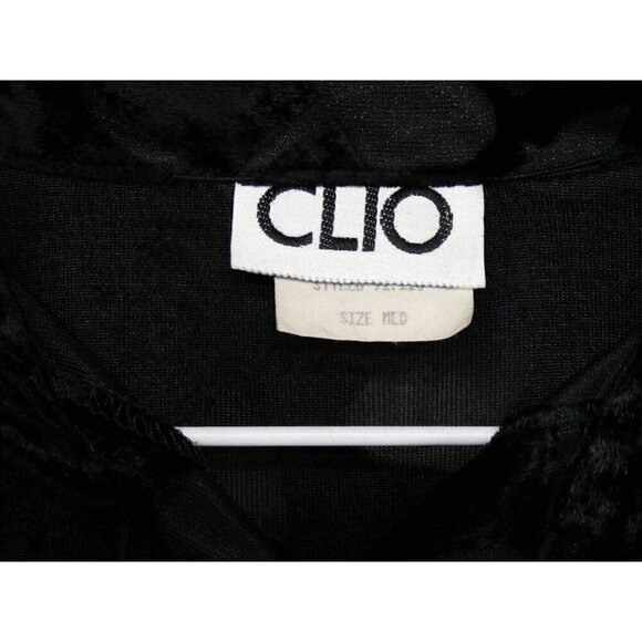 VTG Clio Burnout Velvet Semi‎ Sheer Blouse M Button Up Shirt whimsygoth *Flaw - Picture 2 of 10